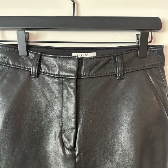 Aritzia Babaton Command Cropped Black Leather Pant Size 2 - Picture 9 of 12
